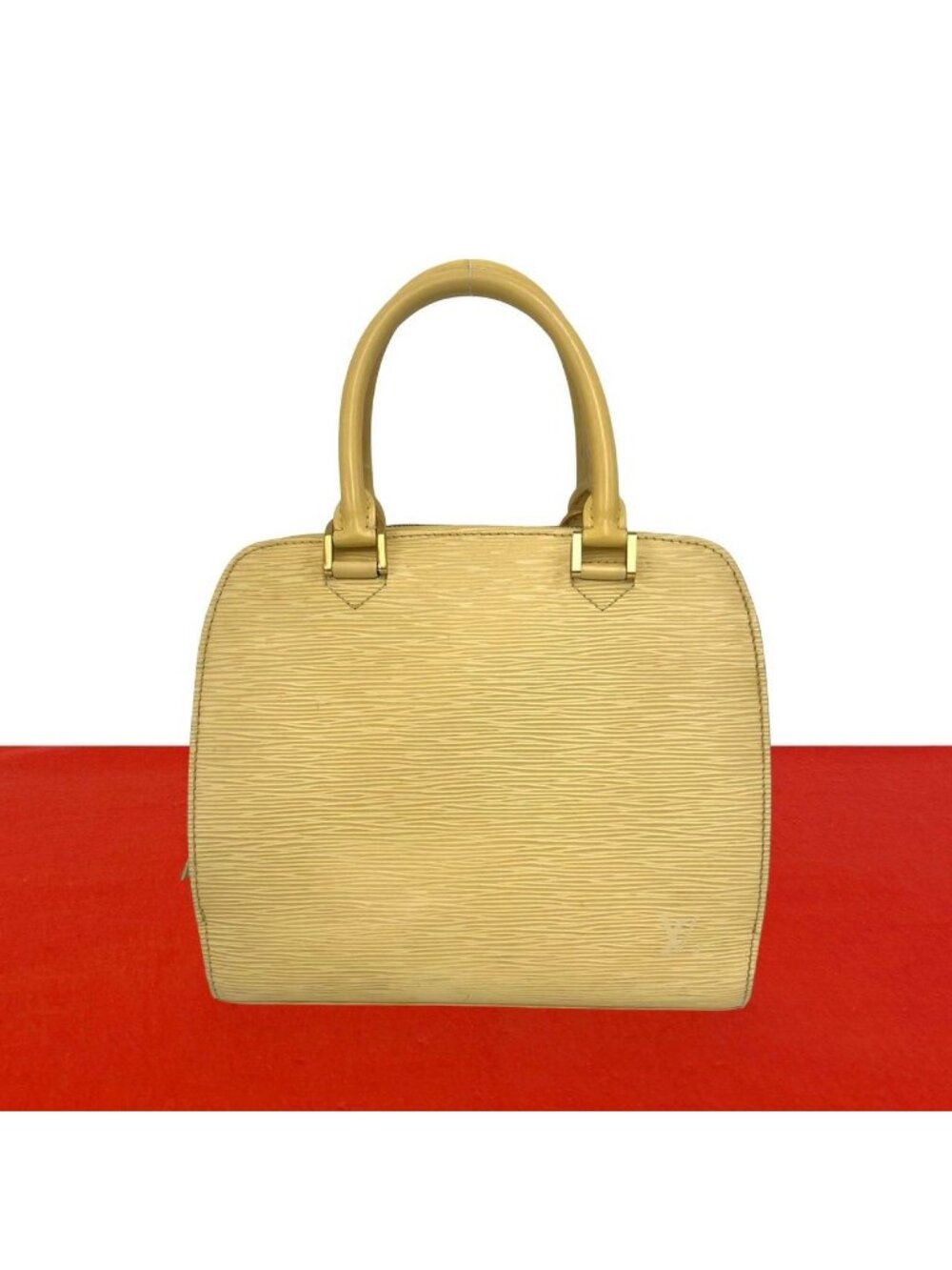 Louis Vuitton Vintage Pont Neuf Epi Leather Handbag Cream Yellow Vanilla